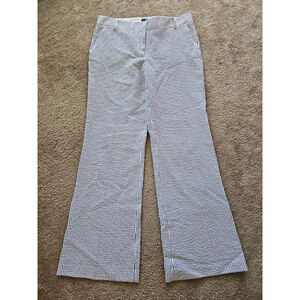 J Crew Factory Women's Size 10 Seersucker Pants Navy White Stripe NWT